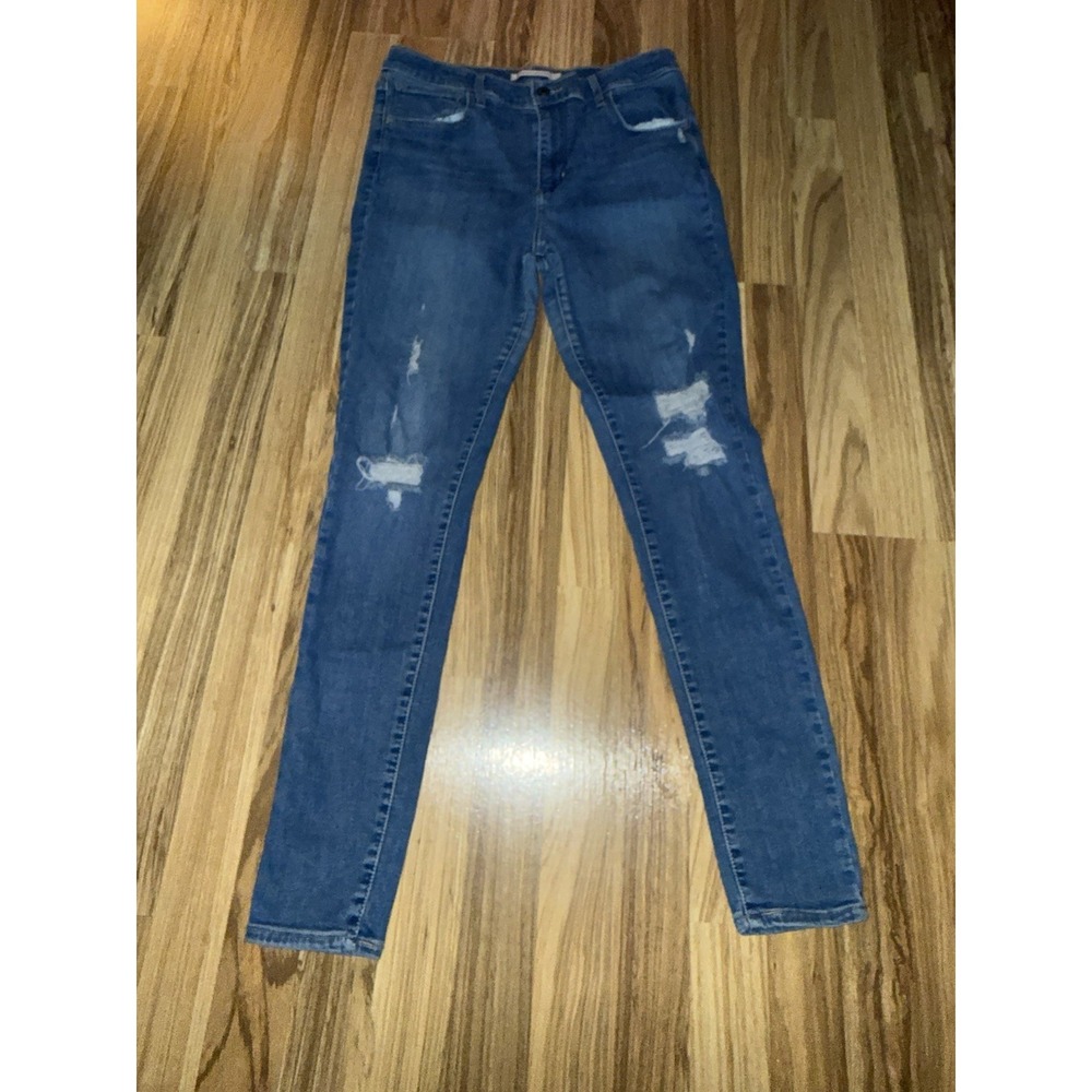 Levi's 31x30 720 High Rise Super Skinny Jeans Ripped Distressed Hyper Stretch